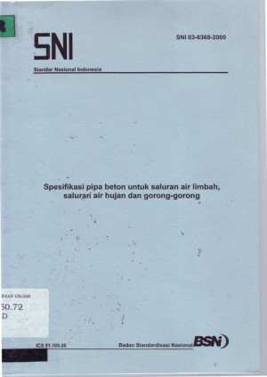 Image of Spesifikasi pipa beton untuk saluran air limbah, saluran air hujan dan gorong-gorong