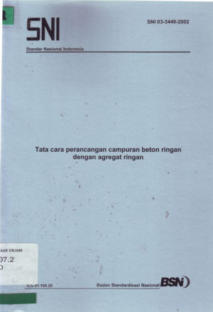 Image of Tata cara perancangan campuran beton ringan dengan agregat ringan