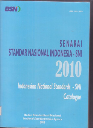 Image of Senarai Standar Nasional Indonesia-SNI 2012=Indonesia National Standards-SNI Catalogue