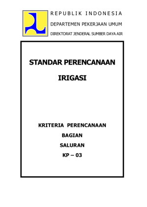 Image of Standar Perencanaan Irigasi : Kriteria perencanaan bagian petak tersier KP-05